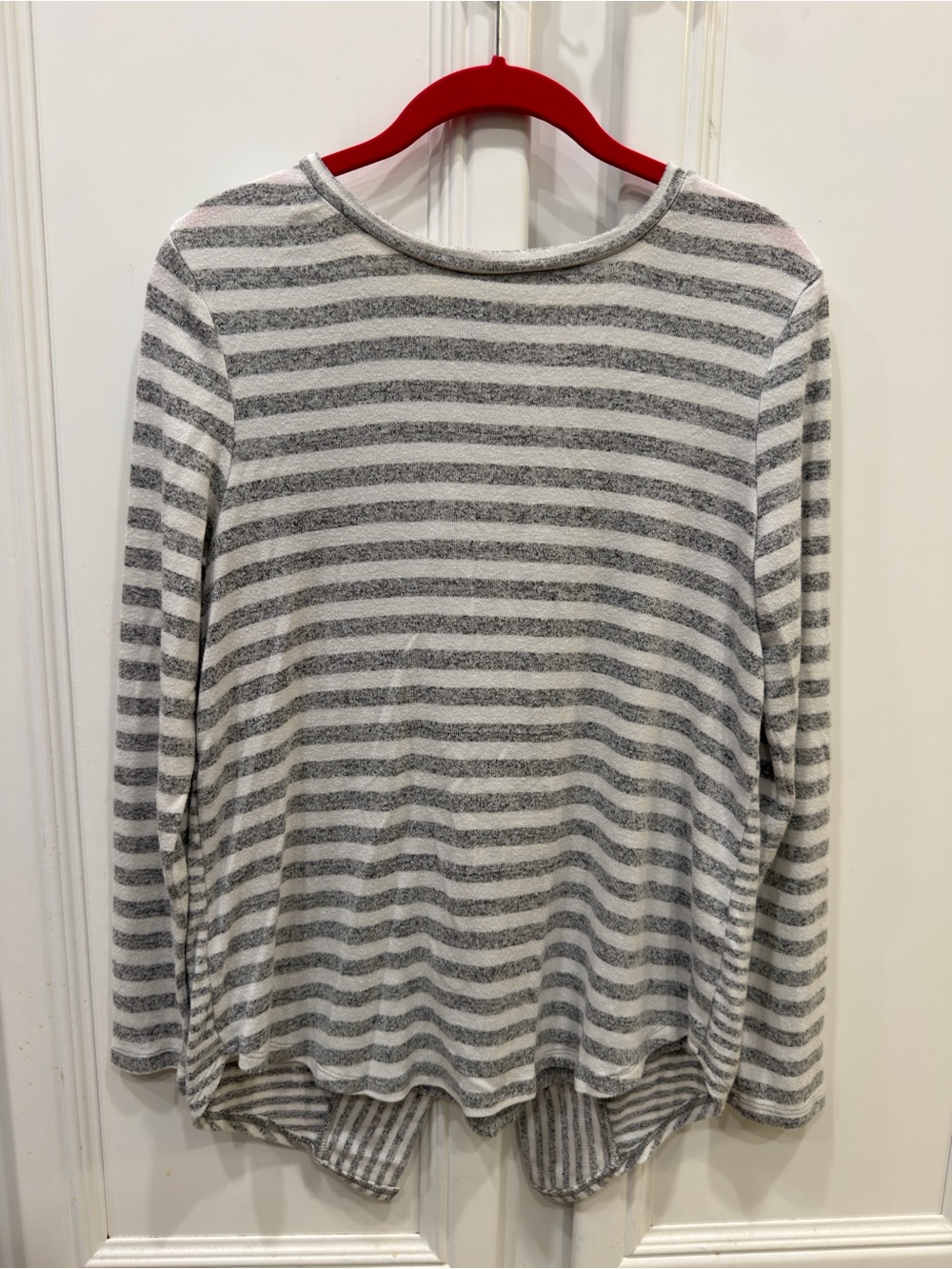 Verve Ami Gray & White Striped Long-Sleeve Top